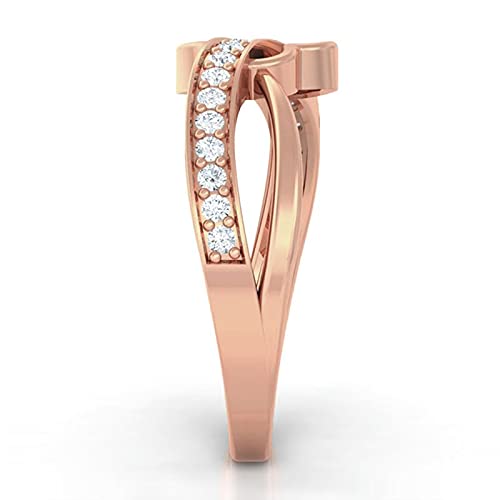 Silver Rose Gold heart Ring