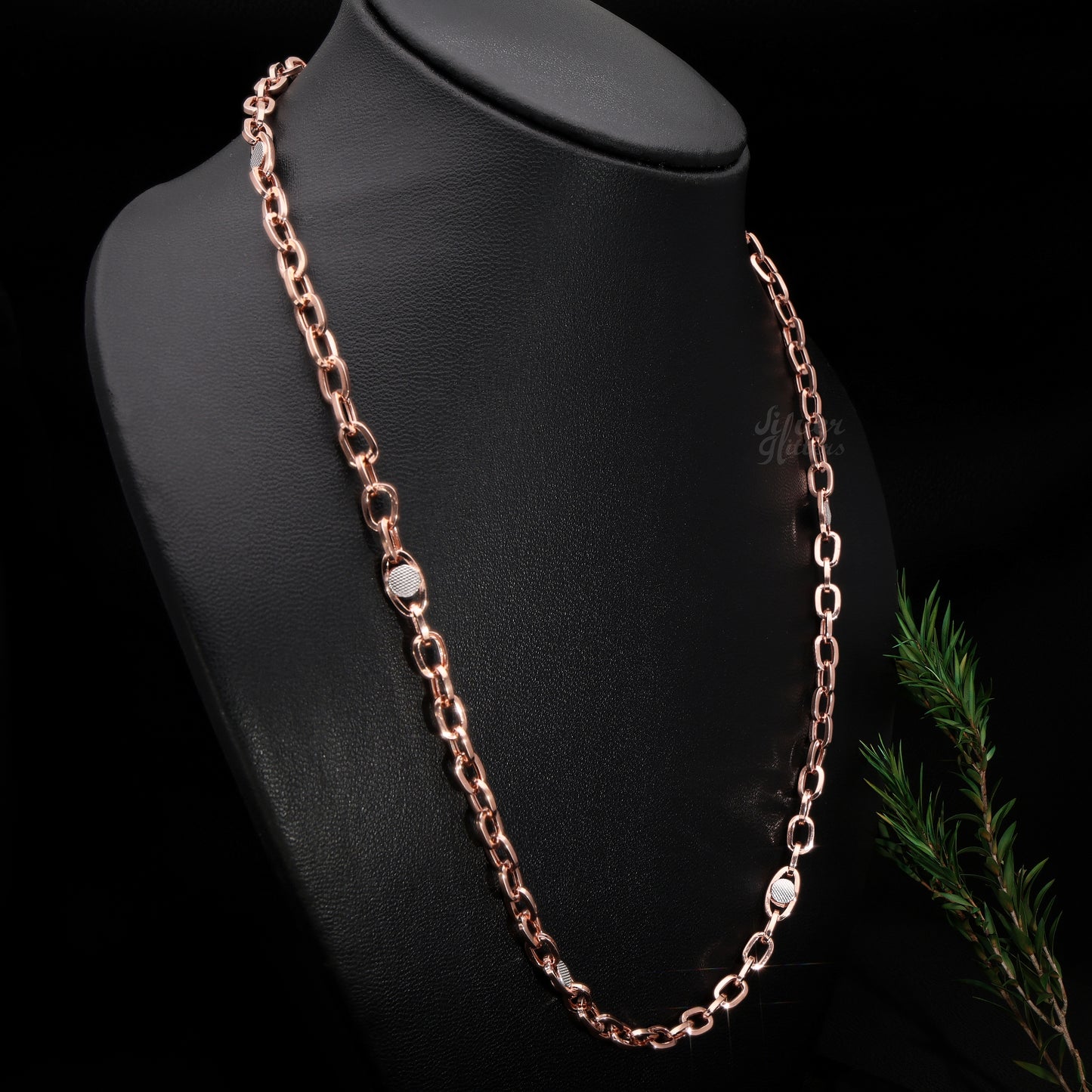 Silver UniSex Rose Gold Chain