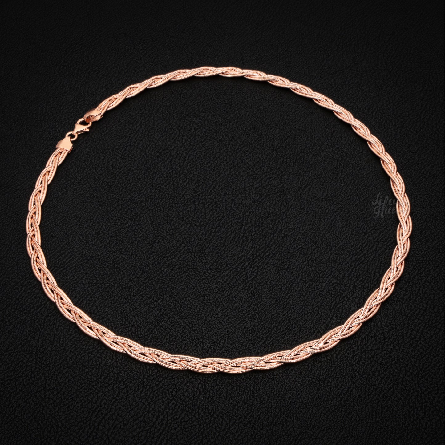 Silver Lobster Clasp Woven Necklace