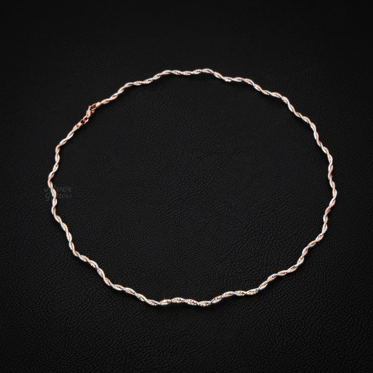 Silver TWO-Color Braided Necklace
