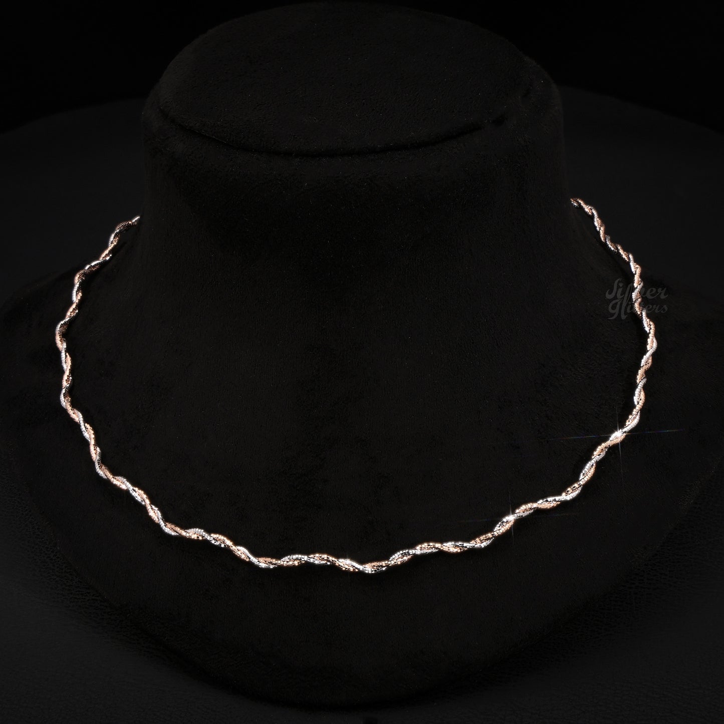 Silver TWO-Color Braided Necklace