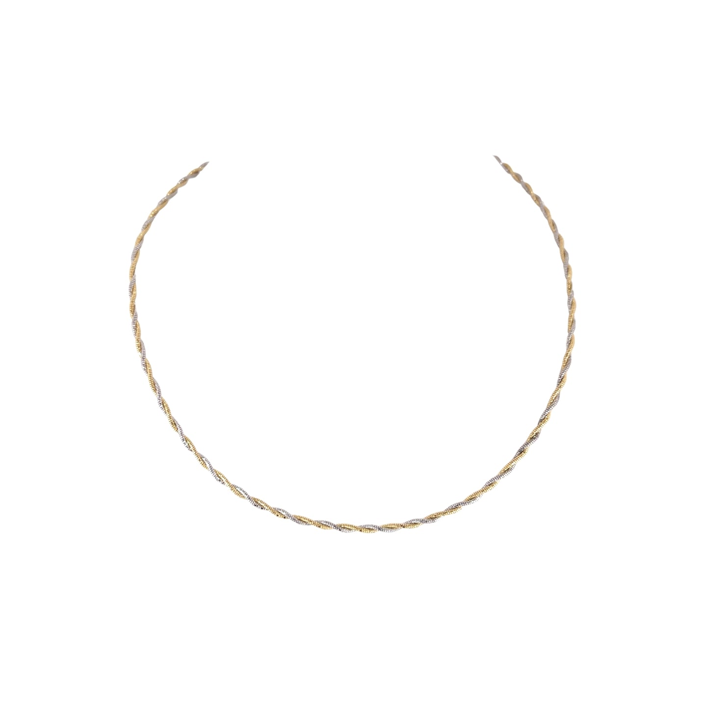Silver TWO-Color Braided Necklace