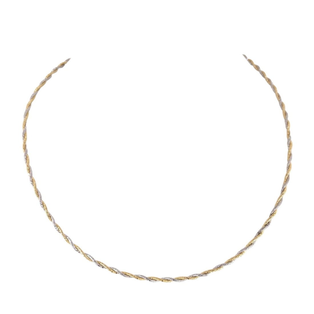 Silver TWO-Color Braided Necklace