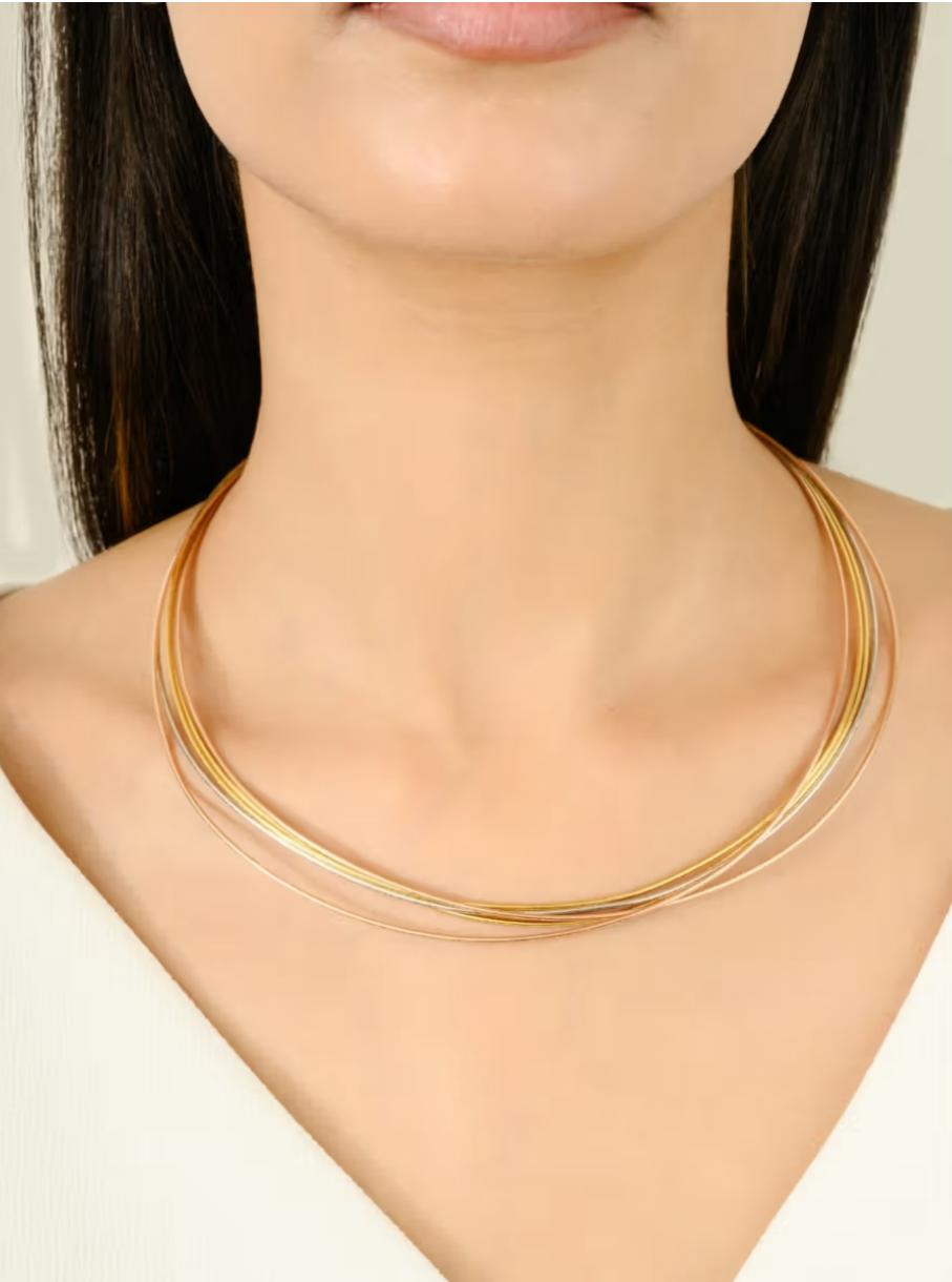 Silver Wired Choker Necklace