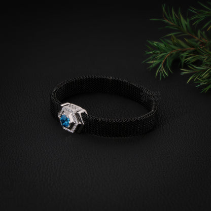 pure 925 sterling silver Stainless Steel Strap Adjustable Bracelet