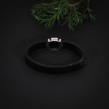 pure 925 sterling silver Stainless Steel Strap Adjustable Bracelet