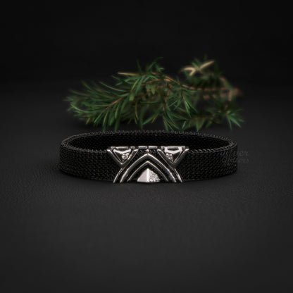pure 925 sterling silver Stainless Steel Strap Adjustable Bracelet