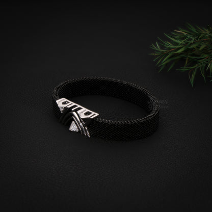 pure 925 sterling silver Stainless Steel Strap Adjustable Bracelet