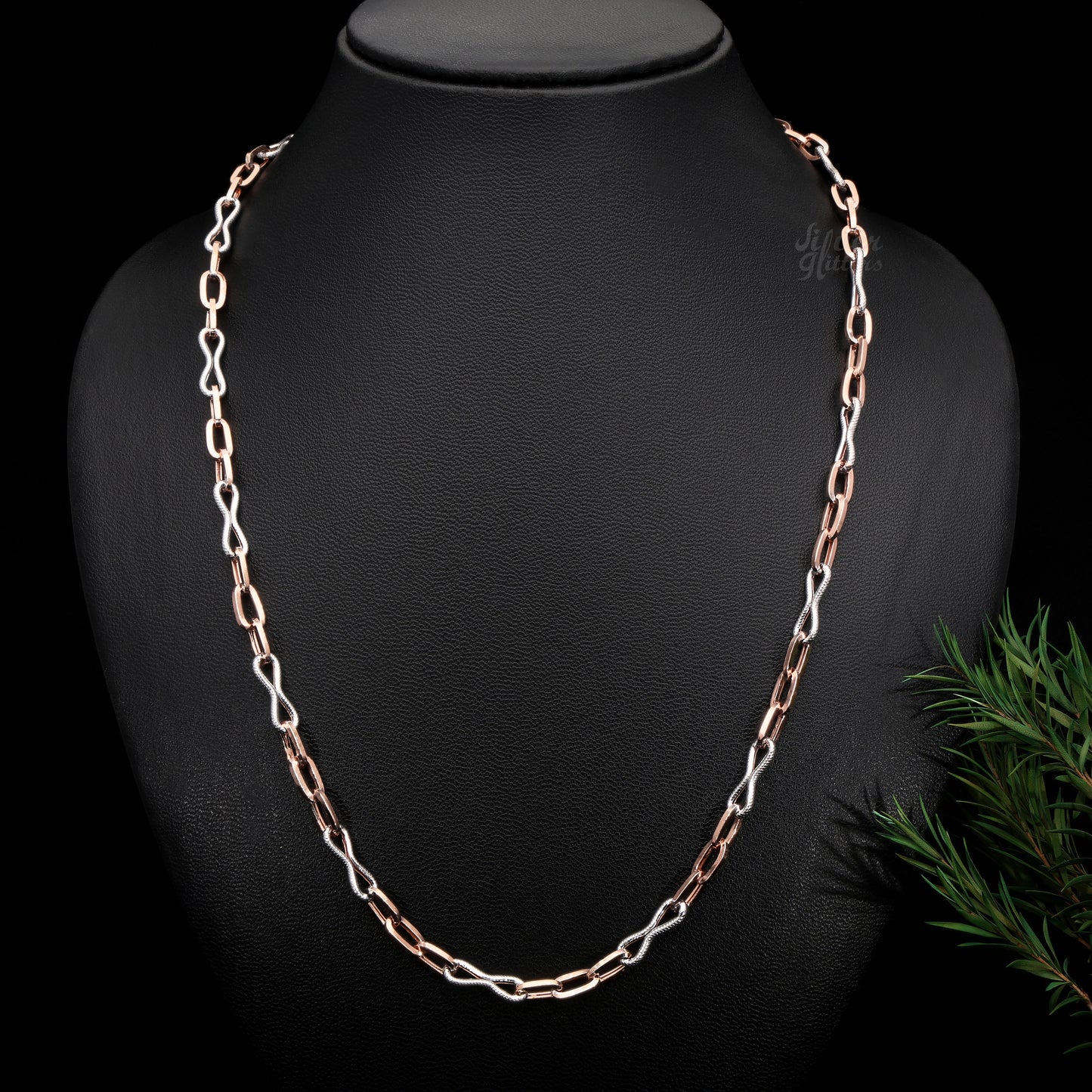 Silver UniSex Rose Gold Chain