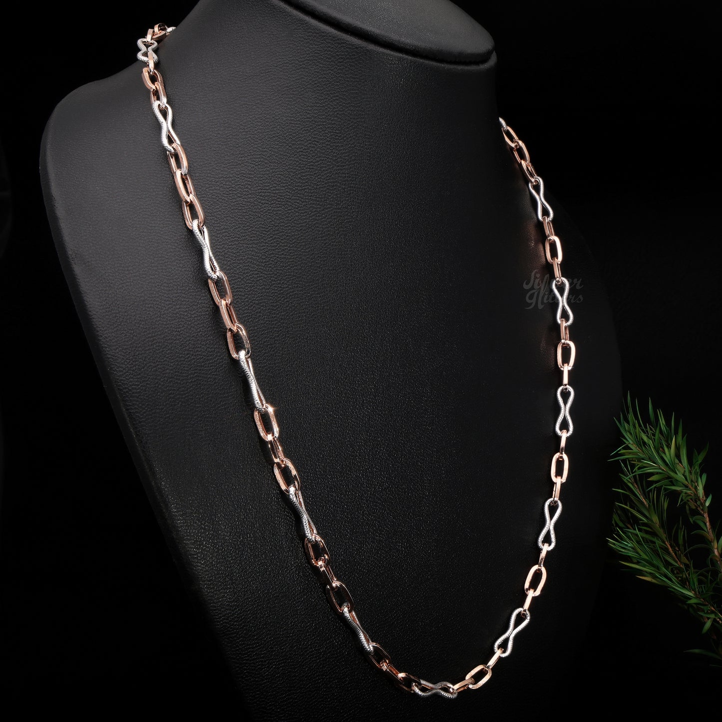 Silver UniSex Rose Gold Chain