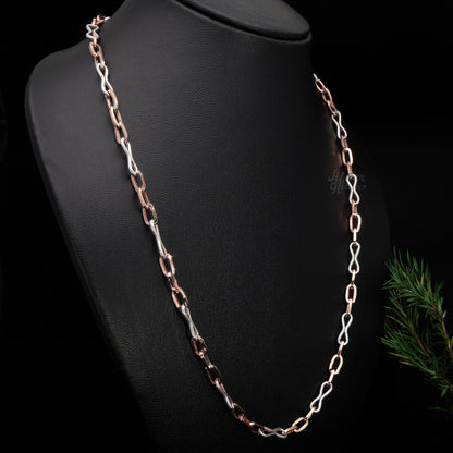 Silver UniSex Rose Gold Chain