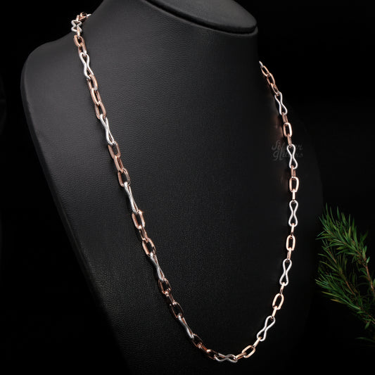 Silver UniSex Rose Gold Chain
