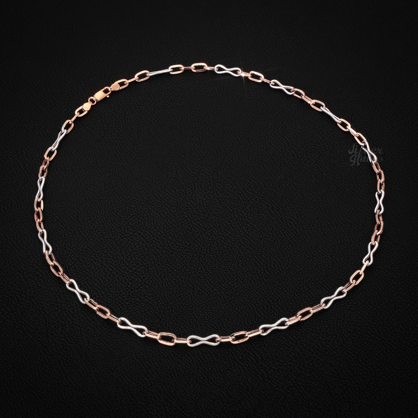 Silver UniSex Rose Gold Chain