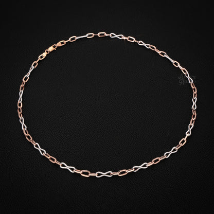 Silver UniSex Rose Gold Chain