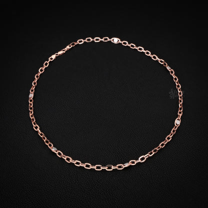 Silver UniSex Rose Gold Chain