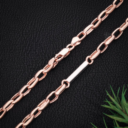Silver UniSex Rose Gold Chain