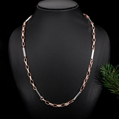Silver UniSex Rose Gold Chain