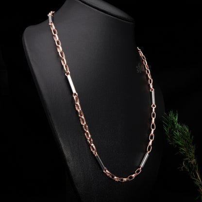 Silver UniSex Rose Gold Chain