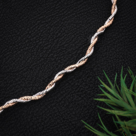 Silver TWO-Color Braided Necklace