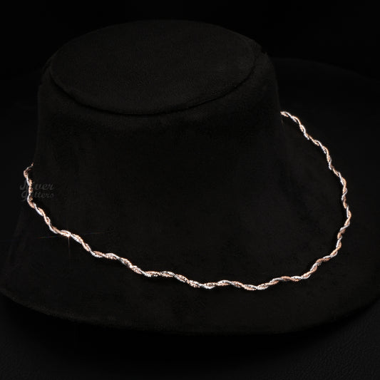 Silver TWO-Color Braided Necklace
