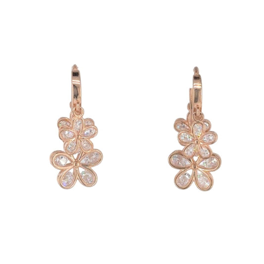 Silver Rose Gold bali earrings