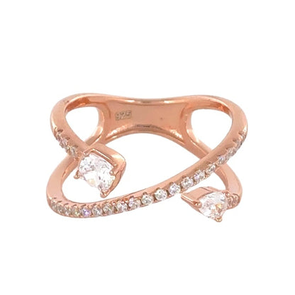 Sterling Silver Rose Gold Ring