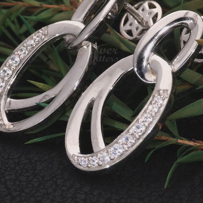 Sterling silver Double Loop Earrings