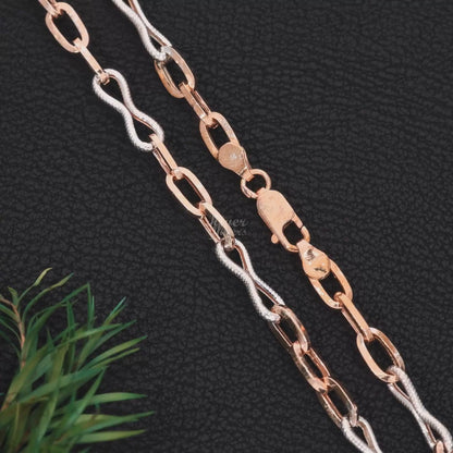 Silver UniSex Rose Gold Chain