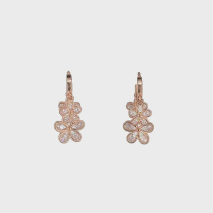 Silver Rose Gold bali earrings