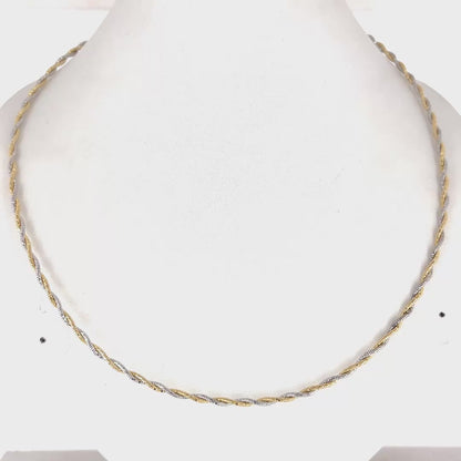 Silver TWO-Color Braided Necklace