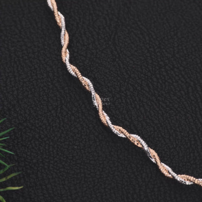 Silver TWO-Color Braided Necklace