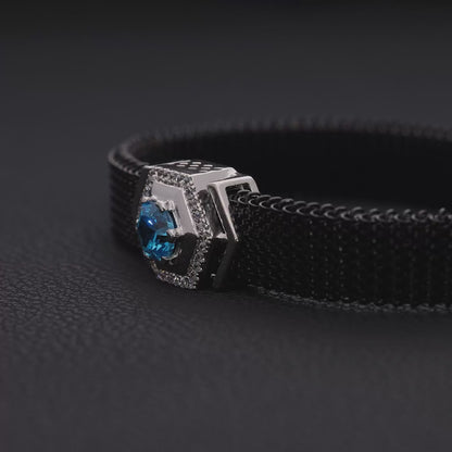 pure 925 sterling silver Stainless Steel Strap Adjustable Bracelet